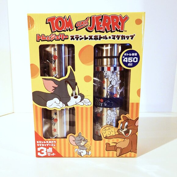 New Tom and Jerry Stainless Steel Vacuum Flask 450ml with 2 cups (Type B) - Picture 2 of 3